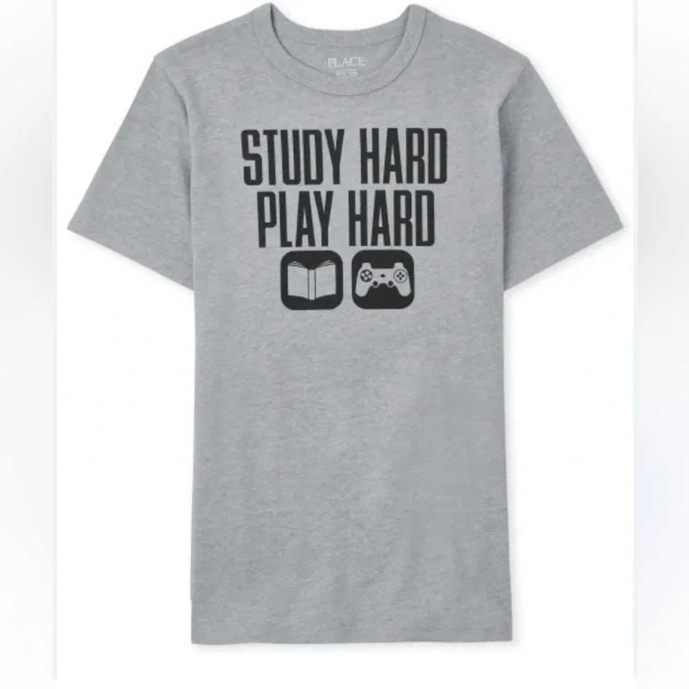The Children's Place Boys Short Sleeve Play Hard Graphic Tee Size XL 14
